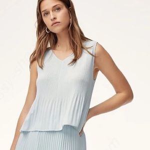 Aritzia Babaton Damian blouse size small light blue